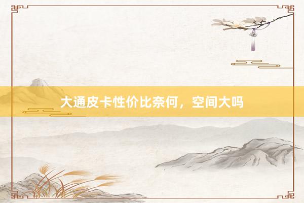 大通皮卡性价比奈何，空间大吗