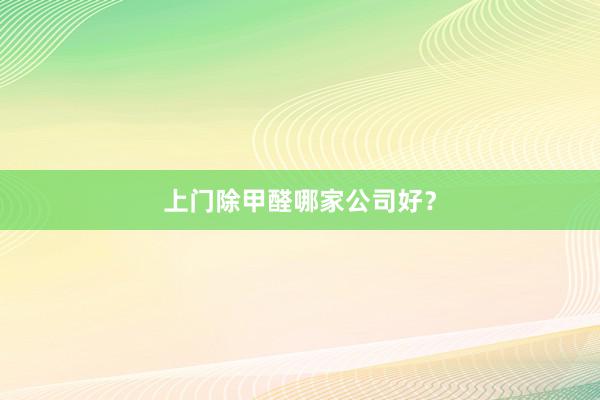 上门除甲醛哪家公司好？